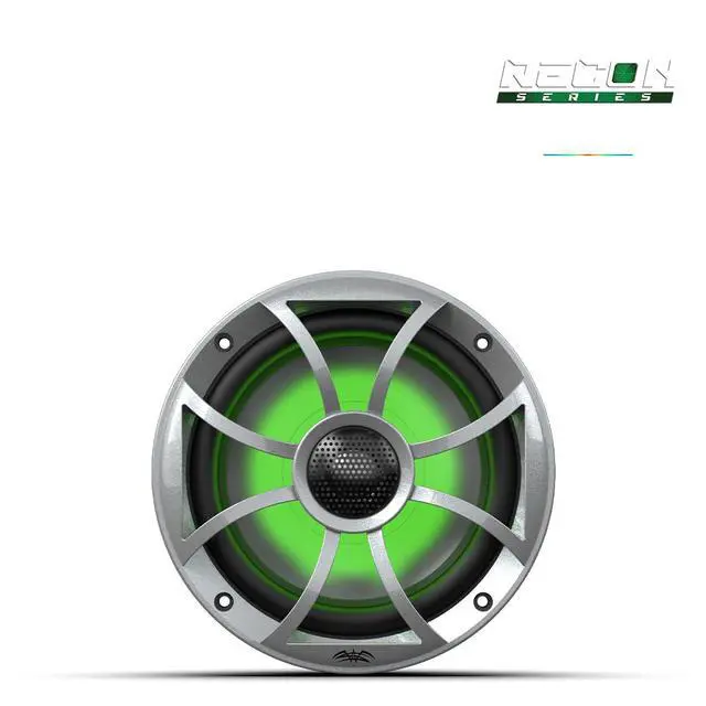 Alt view image 4 of 4 - Recon 6-S RGB | High Output Component Style 6.5" Marine Coaxial Speakers with Silver Grille and RGB Backlighting