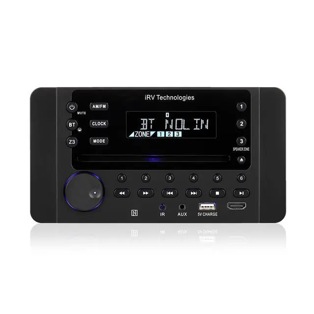 Alt view image 2 of 4 - iRV63 3 Zones Wall Mount RV Stereo - 7-Speaker Output, DVD/CD/MP4 Player, HDMI ARC & CEC, NFC Bluetooth, App Control, Digital Surround Sound Entertainment Hub for Trailers