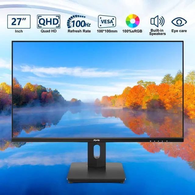 Alt view image 3 of 4 - Touch Screen Monitor, Touchscreen Monitor 27'' QHD 2560x1440 100Hz, Touch Screen Monitors w/ 10-Point Touch, Built-in Speakers, Type C, VESA, Stylus Pen, Perfect for Bar, Gym, Business, Black