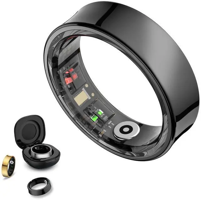 Main image of Smart Ring Health Tracker, Smart Rings for Men & Women, No Subscription Required, Long-Lasting Battery Sleep Ring, Fitness & Sleep Monitor Compatible with iOS & Android (Black, 7)