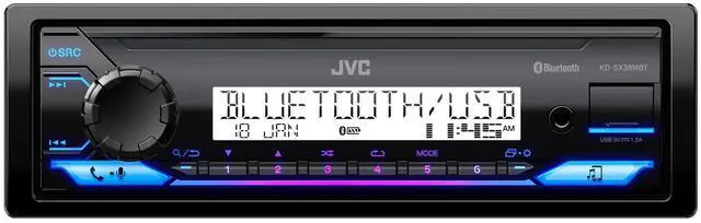 Main image of KD-SX38MBT Car Stereo with Bluetooth, 4-Ch Marine Radio Receiver, AM/FM Single Din Radio, Aux-in, USB, Streaming, RGB Illumination, Use as in-Dash ATV, Truck Radio or Boat Stereo