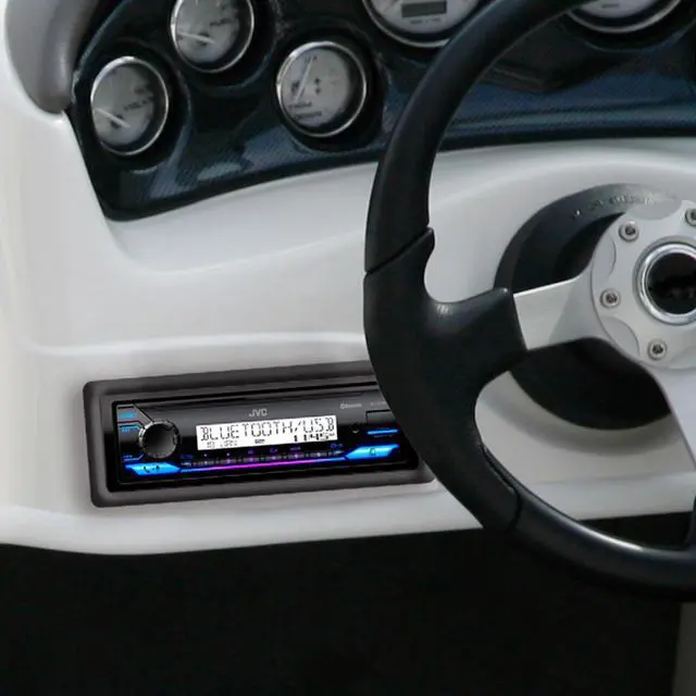 Alt view image 4 of 4 - KD-SX38MBT Car Stereo with Bluetooth, 4-Ch Marine Radio Receiver, AM/FM Single Din Radio, Aux-in, USB, Streaming, RGB Illumination, Use as in-Dash ATV, Truck Radio or Boat Stereo