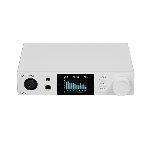 Alt view image 2 of 6 - Topping DX5 II Decoder Dual ES9039Q2M Desktop DAC & Headphone Amplifier (Silver)