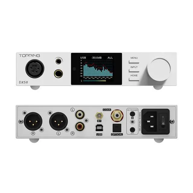 Alt view image 3 of 6 - Topping DX5 II Decoder Dual ES9039Q2M Desktop DAC & Headphone Amplifier (Silver)