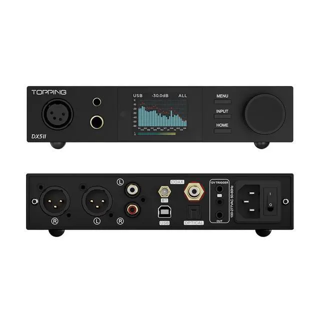 Alt view image 3 of 6 - Topping DX5 II Decoder Dual ES9039Q2M Desktop DAC & Headphone Amplifier (Black)