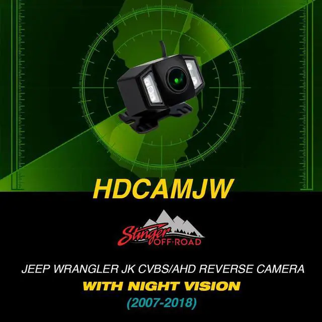 Alt view image 3 of 4 - Jeep Wrangler JK Spare Tire Mount Rear HD Backup Camera, Night Vision, IP67 Rated Waterproof for 4x4 Off Road Driving, Selectable Reverse Parking Lines, Wide Viewing Angle, Easy Install