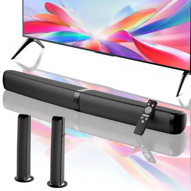 Alt view image 2 of 4 - Sound Bar, 90W Soundbar for Smart TV, Bluetooth/ARC/Optical/AUX Connect, Detachable Design with Deep Bass for TV/PC/Gaming/Projector - 2-in-1 Home Theater Audio