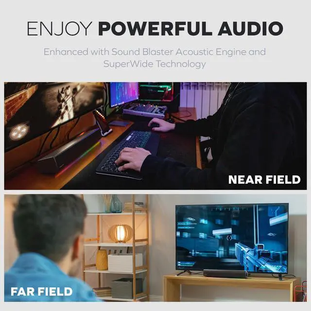 Alt view image 3 of 6 - Labs Sound Blaster GS5 RGB Gaming SOUNDBAR