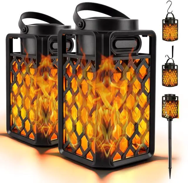 Main image of Outdoor Bluetooth Speakers, Led Flame Torch Lantern, Waterproof Wireless Speaker with Wall Mount/Stake/Hook, Camping Patio Accessories, 10W Stereo Sound, BT5.0, Cool Gadgets for Porch Garden Party