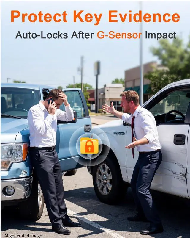 Alt view image 4 of 4 - Truck Dash Cam Easy-Steup: Dual Camera 4K Front and 2K Rear with Night Vision GPS WiFi Clear Captures Pickup Trucks License Plates - 72H Parking Monitoring for Daily Commute