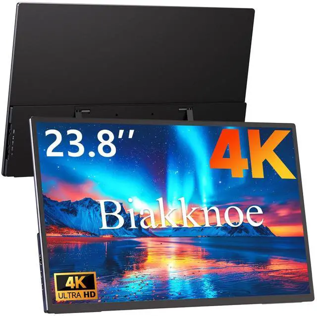 Main image of 23.8" 4K Portable Monitor, UHD 3840x2160 IPS 400nits 100% sRGB Calibrated Color Gaming Monitor, USB-C HDMI Laptop Screen Extender with Speakers for Desktop, MacBook, PS5, Xbox, Switch