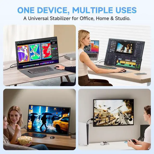 Alt view image 4 of 4 - 23.8" 4K Portable Monitor, UHD 3840x2160 IPS 400nits 100% sRGB Calibrated Color Gaming Monitor, USB-C HDMI Laptop Screen Extender with Speakers for Desktop, MacBook, PS5, Xbox, Switch