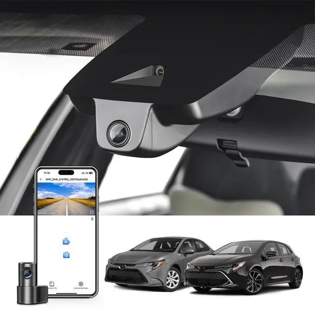 Main image of Front 4K & Rear 1080p Dash Cam Custom fit for Toyota Corolla & Hybrid 2020 2021 2022, LE XLE XSE SE,Corolla Hatchback 2019-2022 Gen12 E210 (Model B), Integrated OEM Look, App & WiFi,GPS, 128GB Card