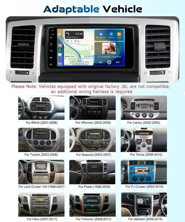Alt view image 2 of 4 - 8Core 6G+128G Radio for Toyota 4Runner 2003-2009,for Tundra 2003-2006,for Sequoia 2003-2007 Car Stereo,Wireless CarPlay Android Auto,DSP,7 HD IPS Touchscreen,GPS WiFi,Bakcup Camera