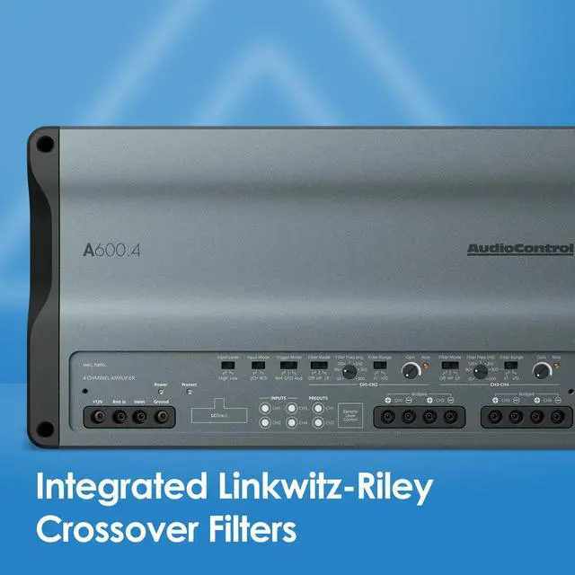 Alt view image 3 of 4 - A600.4 Altitude 600W 4 Channel Amplifier Car Audio, Class D Amplifier with Crossover, EV Compliant Tesla Amp, High/Low Inputs for Use With Factory or Aftermarket Radio, ParaBASS Equalizer