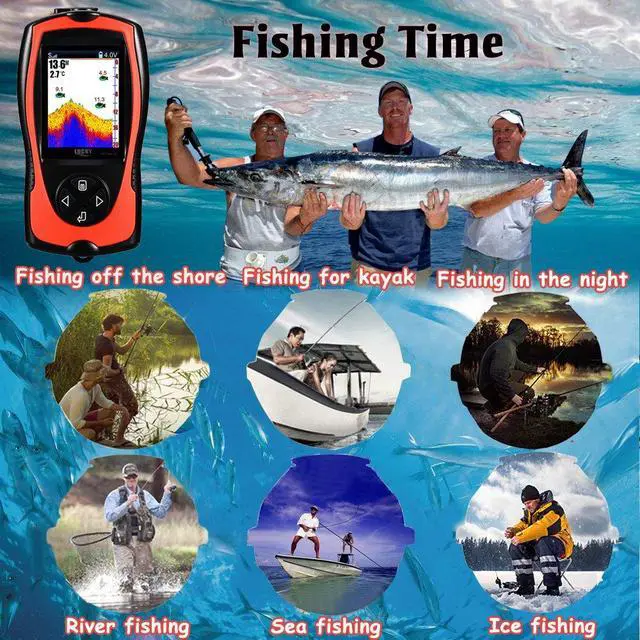 Alt view image 5 of 6 - Portable Fish Finder Handheld Kayak Fish Finders Wired Fish Depth Finder Sonar Sensor Transducer for Boat Fishing Sea Fishing