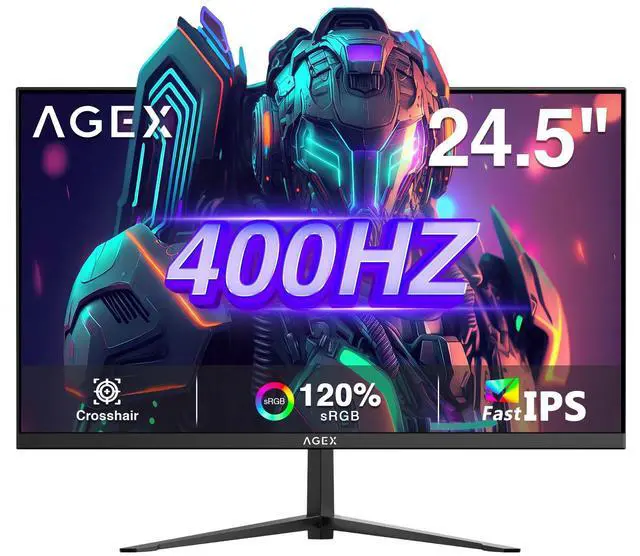 Main image of 24.5 Inch Gaming Monitor, 400Hz, 1920x1080 FHD, AG25S 1ms Response Time, FreeSync, IPS Display, Black, Desktop Stand Mount