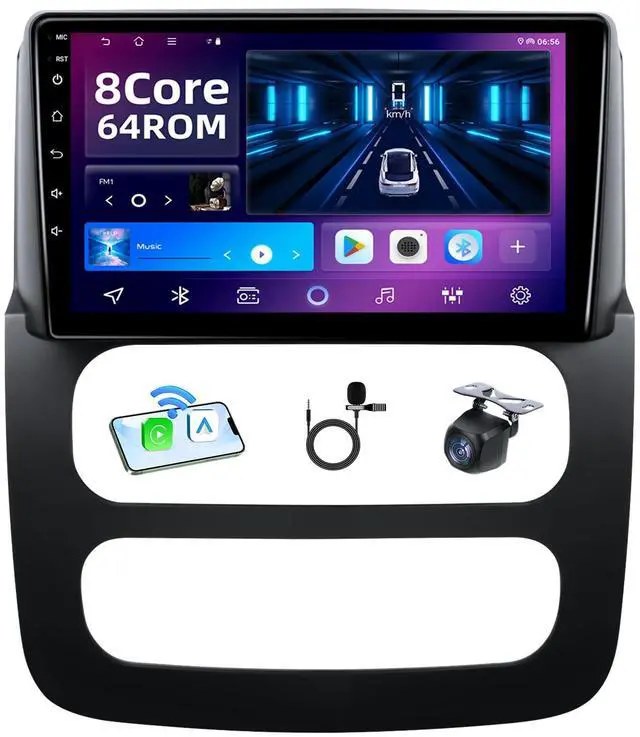 Main image of 8Core 4GRAM 64GROM Car Radio for Dodge Ram 1500 2500 3500 2002 2003 2004 2005: FM DSP Wireless CarPlay/Android Auto Bluetooth 5.0 WiFi GPS 1080P Backup Camera 9 Inch 1280x800 IPS Touchscreen