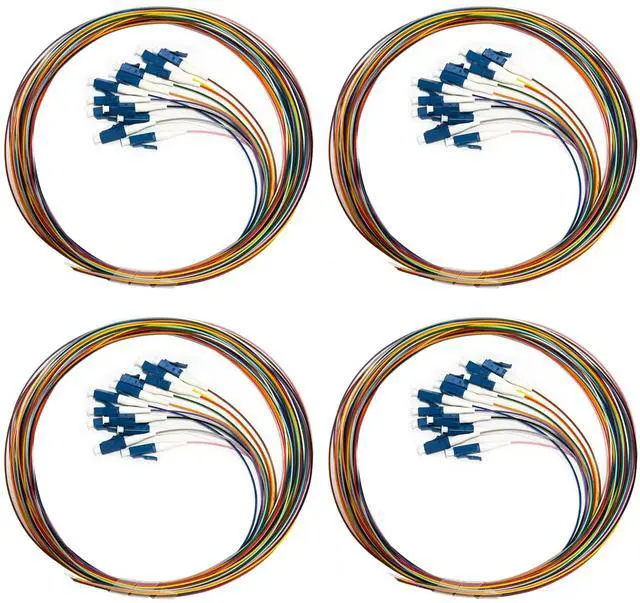 Main image of (4Pack) 12 Strand Singlemode 9/125 LC-UPC Fiber Pigtail, Fiber Optic Pigtail, 1.5 Meters LC Cable