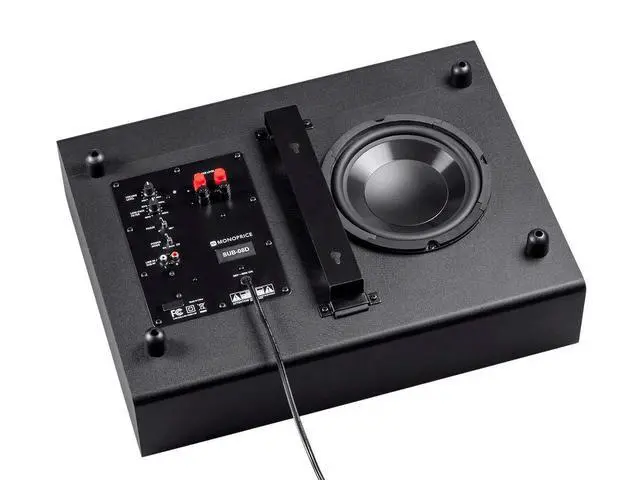 Alt view image 4 of 4 - SSW-8 Slim Powered Subwoofer - 8 Inch Woofer, 100 Watt, Low Profile, Powerful Amp, Low Pass, RCA and Speaker Level Terminal Inputs, Black