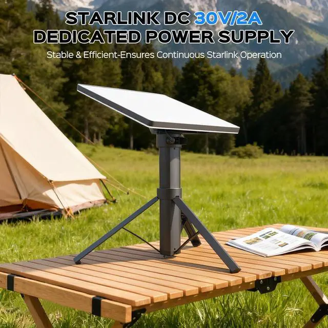 Alt view image 4 of 4 - Starlink Mini Power Stand with Integrated Tripod,45,000 mAh for 6 Hours Use & Adjustable Tripod Stand 30V/2A DC Output,Type-C Fast Charging,IP67 Waterproof LED Indicator for Outdoor & Camping