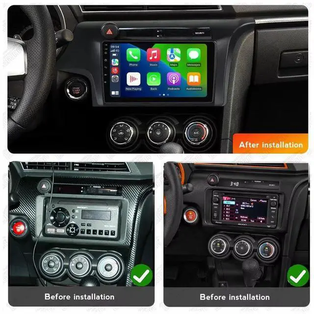 Alt view image 2 of 4 - Stereo Radio for Scion tC 2011 2012 2013 2014 2015 2016 - Wireless Car-Play Android Auto GPS Navigation - (4GB+64GB) Head Unit 9 Inch Blue-Tooth 5GWiFi Update Kit RDS FM DSP Camera