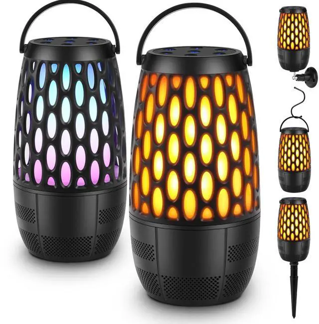 Main image of Outdoor Speakers with Lights, Mens Gifts for Birthday,Waterproof Portable Bluetooth Speaker,HD Stereo Sound, Multi-Sync up to 100 Speakers Auto-Pairing for Patio/Pool/Camping Cool Gadgets 2 Pack