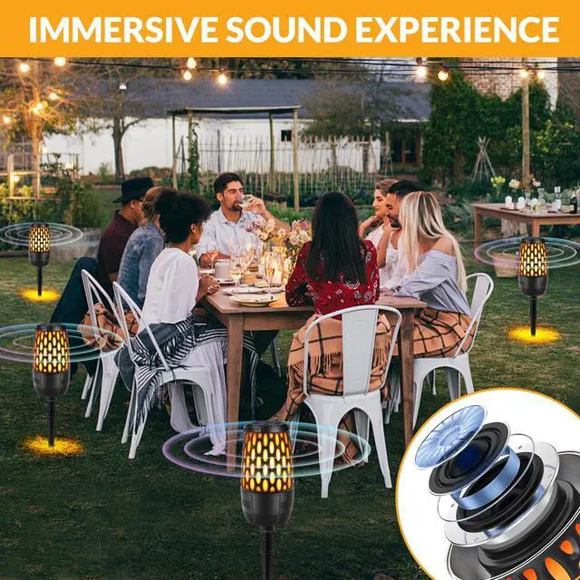 Alt view image 2 of 4 - Outdoor Speakers with Lights, Mens Gifts for Birthday,Waterproof Portable Bluetooth Speaker,HD Stereo Sound, Multi-Sync up to 100 Speakers Auto-Pairing for Patio/Pool/Camping Cool Gadgets 2 Pack