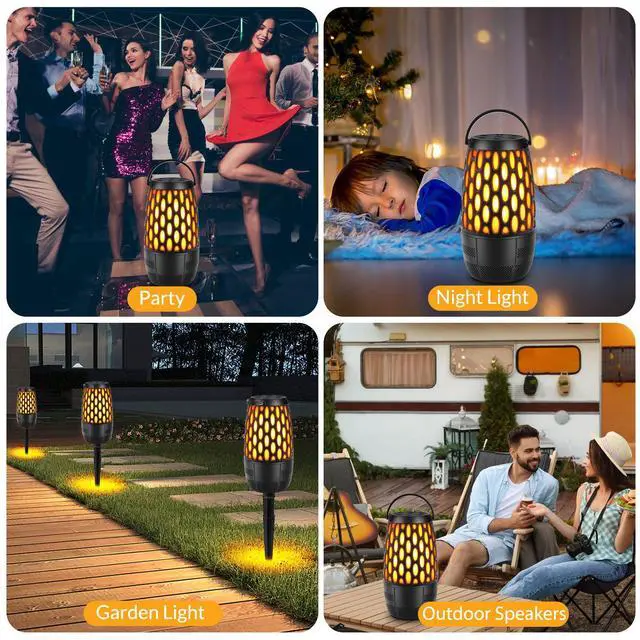 Alt view image 3 of 4 - Outdoor Speakers with Lights, Mens Gifts for Birthday,Waterproof Portable Bluetooth Speaker,HD Stereo Sound, Multi-Sync up to 100 Speakers Auto-Pairing for Patio/Pool/Camping Cool Gadgets 2 Pack