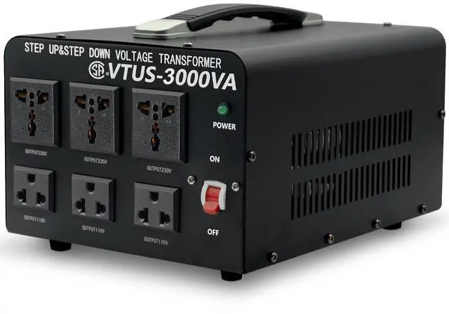 Main image of Voltage Transformer Converter 3000 Watt Step Up/Down Convert from 110-120 Volt to 220-240 Volt and from 220-240 Volt to 110-120 Volt with 3 US Outlets, 3 Universal Outlets