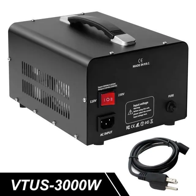 Alt view image 2 of 4 - Voltage Transformer Converter 3000 Watt Step Up/Down Convert from 110-120 Volt to 220-240 Volt and from 220-240 Volt to 110-120 Volt with 3 US Outlets, 3 Universal Outlets