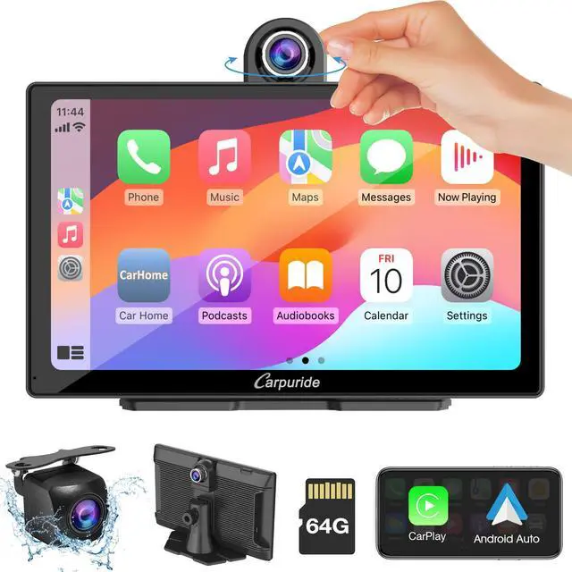 Main image of W905 Wireless Carplay & Android Auto, Portable 9'' Touch Car Screen, 4K Dash Cam,Drive Play Car Play Navigation with Mirror Link/Siri/FM/Bluetooth/Light Sensor