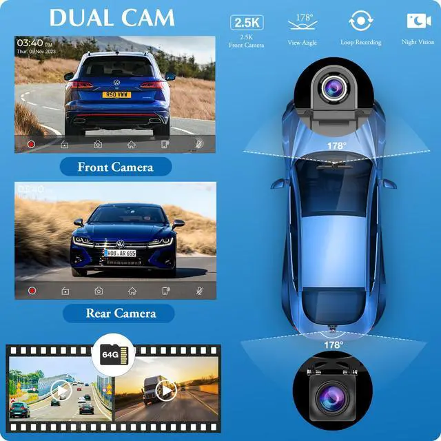 Alt view image 3 of 4 - W905 Wireless Carplay & Android Auto, Portable 9'' Touch Car Screen, 4K Dash Cam,Drive Play Car Play Navigation with Mirror Link/Siri/FM/Bluetooth/Light Sensor