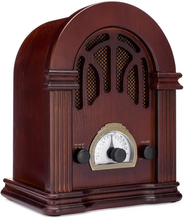 Main image of Retro AM/FM Radio with Bluetooth - Classic Wooden Vintage Retro Style Speaker