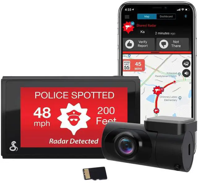 Main image of Smart Dash Cam + Rear Cam (SC 200D) QHD+ 1600P Resolution, Built-in Wi-Fi & GPS, Voice Commands, Live Police Alerts, Incident Reports, Emergency Mayday, Drive Smarter App, 16GB SD Card Incl