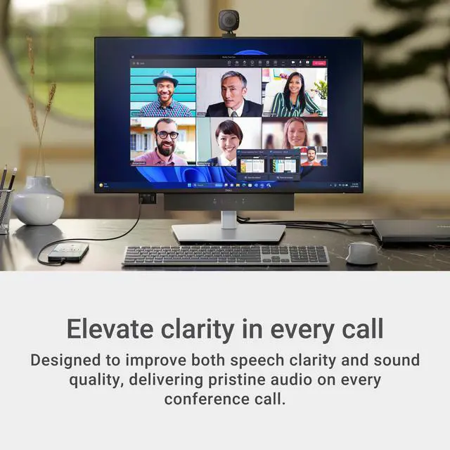 Alt view image 2 of 4 - Pro Premium Conferencing Soundbar - SB725 - Controls End/Call/Volume Down/Volume Up/MS Teams, LED Status Indicator, Wired, AI-Based Noise Cancellation, Superior Audio Experience
