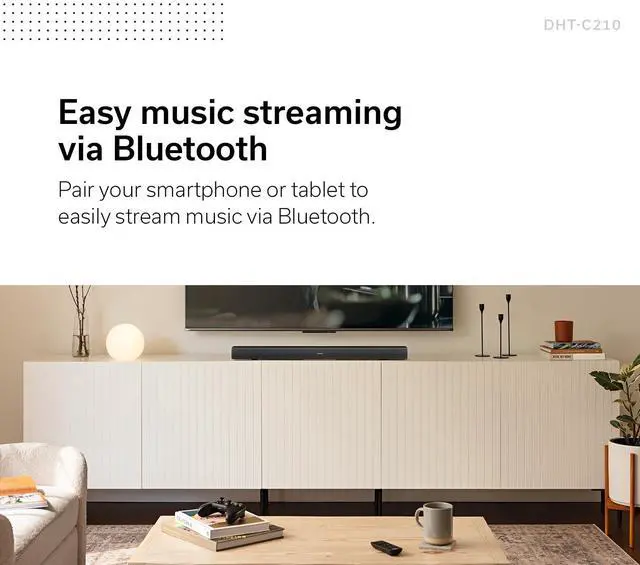 Alt view image 4 of 6 - DHT-C210 Full-Range Dolby Atmos Sound bar with Built-in subwoofers and Bluetooth Streaming., Black