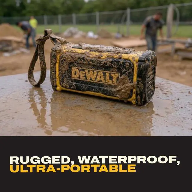 Alt view image 4 of 4 - Heavy Duty Magnetic ToughSound Pro Bluetooth Speaker 22W Jobsite Wireless Portable Speaker w/Built-in Magnets, IP67 Dust & Waterproof, 14H Runtime, Auracast Multi-Speaker Linking & EQ Modes