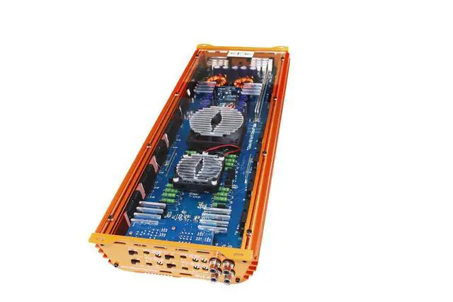 Alt view image 2 of 4 - JP34 AB Orange 4 Channel Car Audio Amplifier | 590W RMS Class AB Power Amp | Car Stereo Speaker Amplifier | High-Performance Automotive Sound