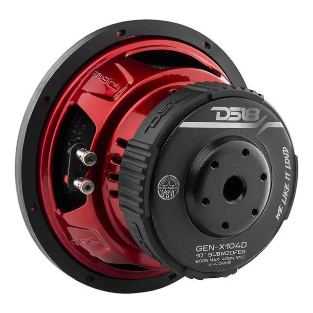 Alt view image 4 of 4 - GEN-X104D Subwoofer in Black - 4 Layer Black Aluminum Voice Coil, 10", 800W Max Power, 400W RMS, Dual 4 Ohms, DVC - Powerful Car Audio Bass Speaker (1 Speaker)