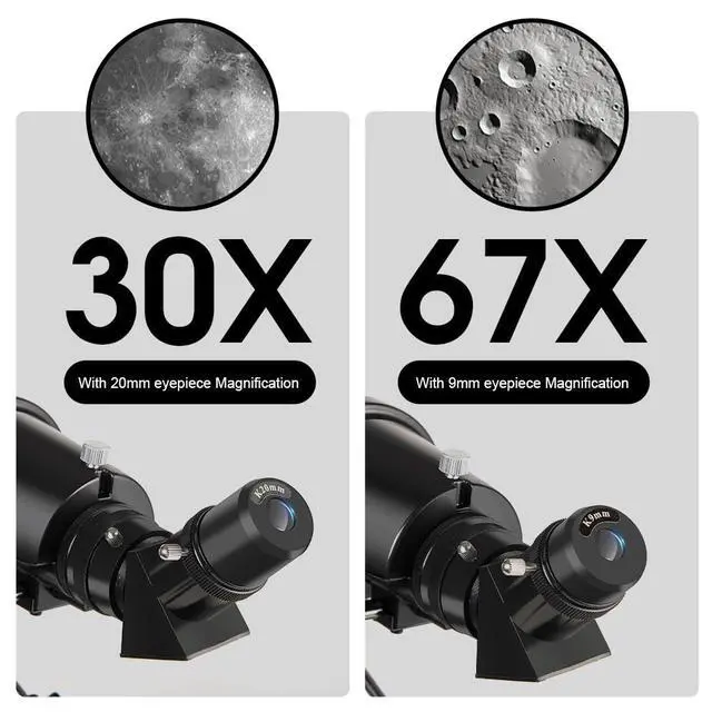 Alt view image 3 of 4 - Telescope for Adults, 90mm Aperture 600mm Refractor Telescope for Kids and Beginners, Telescopes for Adults Astronomy with Handbag and Phone Adapter