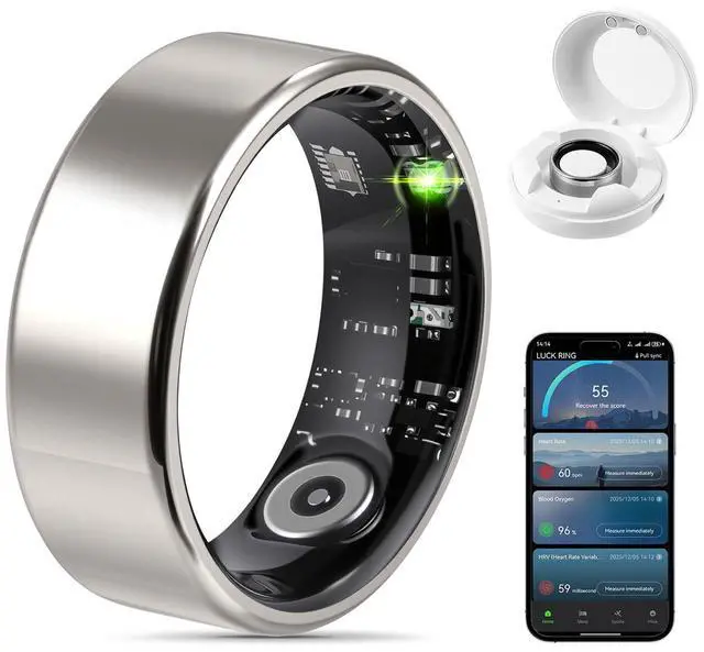 Main image of Smart Health Ring for Women Men: Fitness Tracker Ring with Heart Rate,Blood Oxygen,Sleep Monitor,Stress,Steps Counter,IP68 Waterproof for iOS & Android,No APP Fees (Silver,10#)