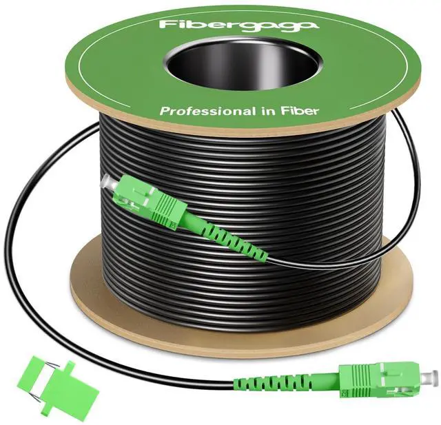 Main image of 150M(500ft) Outdoor Armored OS2 SCA to SCA Fiber Optic Cable,Singlemode Patch Cable,Simplex,9/125µm Direct Burial,Fiber Optic Internet Cable,OD-3MM LSZH Black
