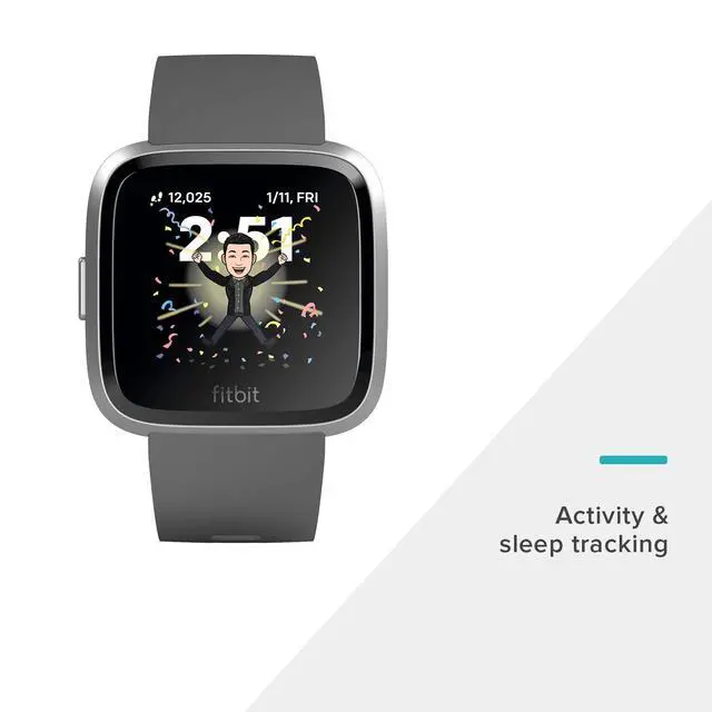 Alt view image 2 of 6 - Versa Lite Smartwatch,GPS,Charcoal/Silver Aluminum, One Size (S & L Bands Included)