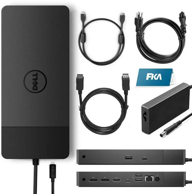 Main image of Dell Docking Station WD19 130W, Performance Dock WD19 with 130W Power Adapter + 90W Power Delivery + HDMI Cable + DisplayPort Cable
