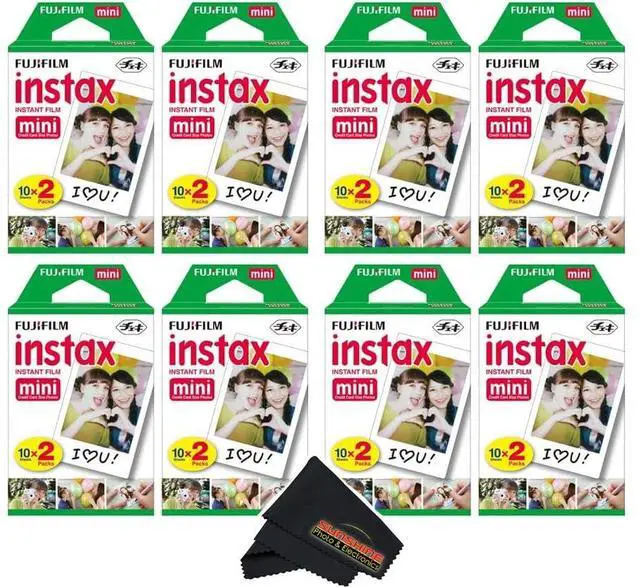 Main image of Instax Mini Instant Camera Film for Mini Instant Cameras - Capture Memories Anytime, Anywhere with Sunshine Photo Microfiber Cleaning Cloth... (8 Pack (160 Sheets Total))