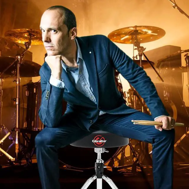 Alt view image 2 of 4 - Drum Throne with Adjustable Height, Round Seat, Single-Braced Drum Stool, Lightweight Portable Design, Comfortable Cushion, Ideal for Practice, Travel, or Gigs, 4000 Series (4608)