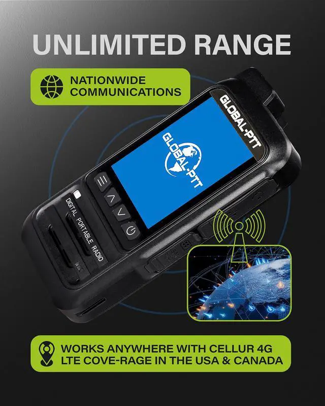 Alt view image 4 of 4 - PoC Radios Unlimted Range - IP67 Waterproof & Floating 4G LTE PTT Push to Talk Over Cellular Radio Radios Pre-Installed SIM Nationwide Coverage Outdoor Marine Use (2)