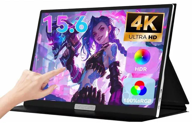 Main image of 15.6 Inch 4K UHD Portable Gaming Monitor 100% sRGB Lightweight Metal Touchscreen with Type-C Mini HDMI Travel Monitor for Laptop/PC/Mac/PS4/5/Switch
