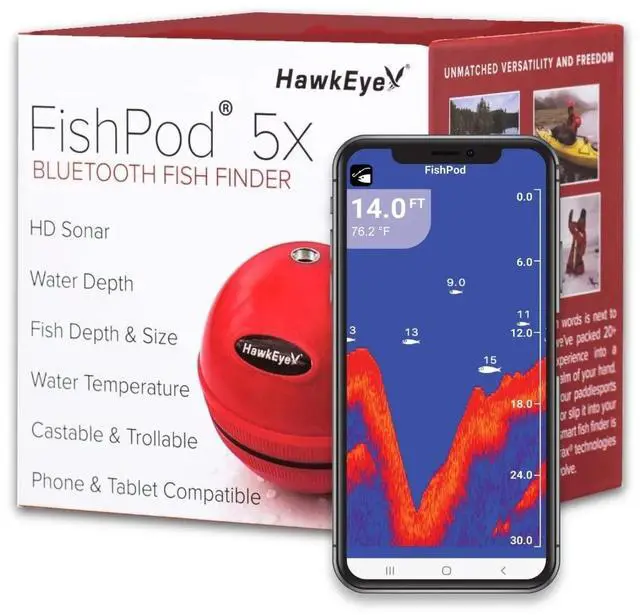 Alt view image 5 of 6 - FishPod 5X Bluetooth Fish Finder with AI Technology